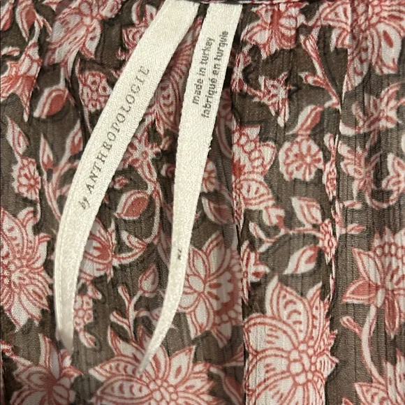 Anthropologie Floral Brown Blouse with Flutter Sleeves Size XL - Picture 2 of 8